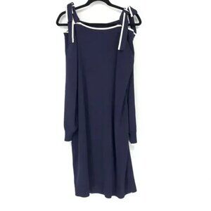 NWOT Ann Taylor Off the Shoulder Tie-Up Ribbon Straps Cold-Shoulder Dress XS